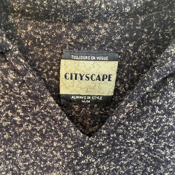 Vintage 70s / 80s Style Canada Calgary Collared wool like sweater jacket - Picture 3 of 4